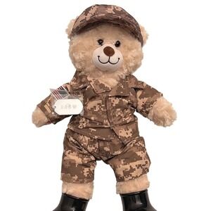 Build A Bear Happy Hugs Teddy Bear Khaki Camo Set